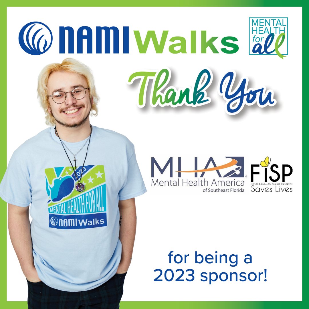 NAMI Broward County (@namibroward) on Twitter photo Thank you to <a href="/MentalHealthAm/">Mental Health America</a> of of Southeast Florida for becoming a Supporter Sponsor of NAMIWalks! #Together4MH Thank you to <a href="/MentalHealthAm/">Mental Health America</a> of of Southeast Florida for becoming a Supporter Sponsor of NAMIWalks! #Together4MH