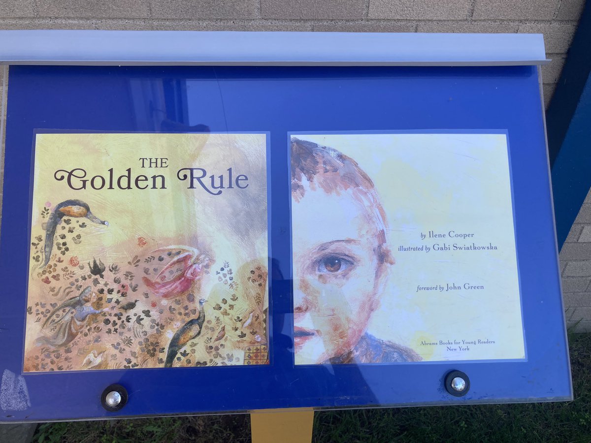 SJGPride's tweet photo. The SJG book walk is open!  Thank you to Mrs. Heider, her father, and the HSA for taking an underutilized space and turning it into a learning opportunity.  The next phase is a path that will be created along the walk. Books will be changed each month.  Come and enjoy!! https://t.co/zfGGDvPuQX