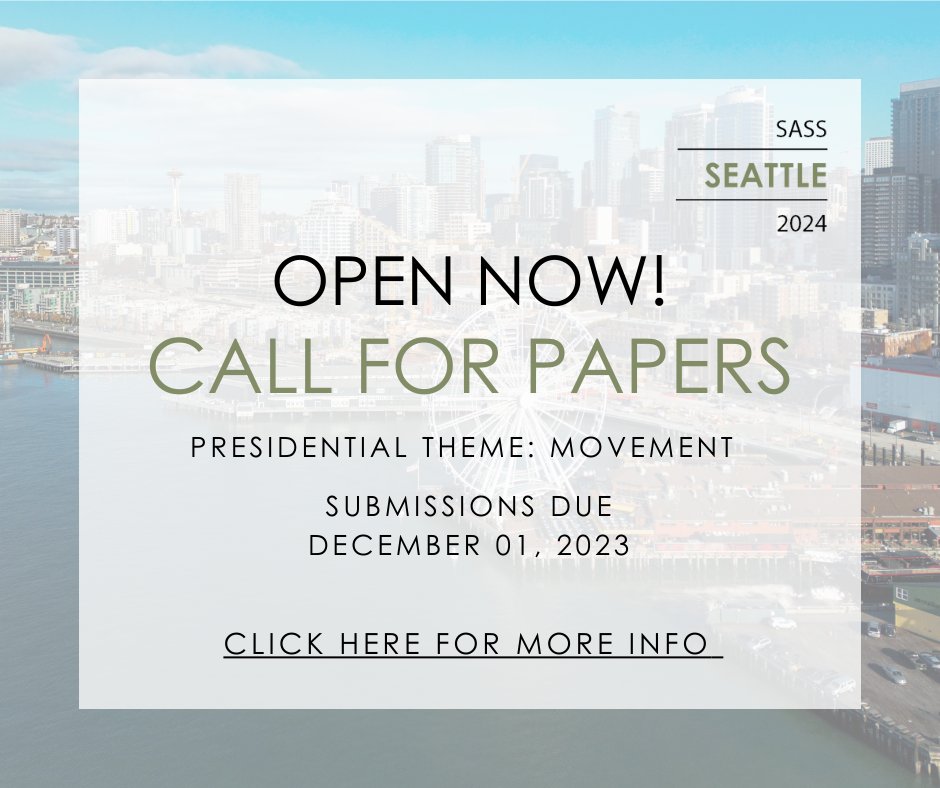 SAScandStudy's tweet image. SASS 2024: Seattle
Call for Papers is now open! 
Click here for more info: 
Click here to submit! 
#sass2024