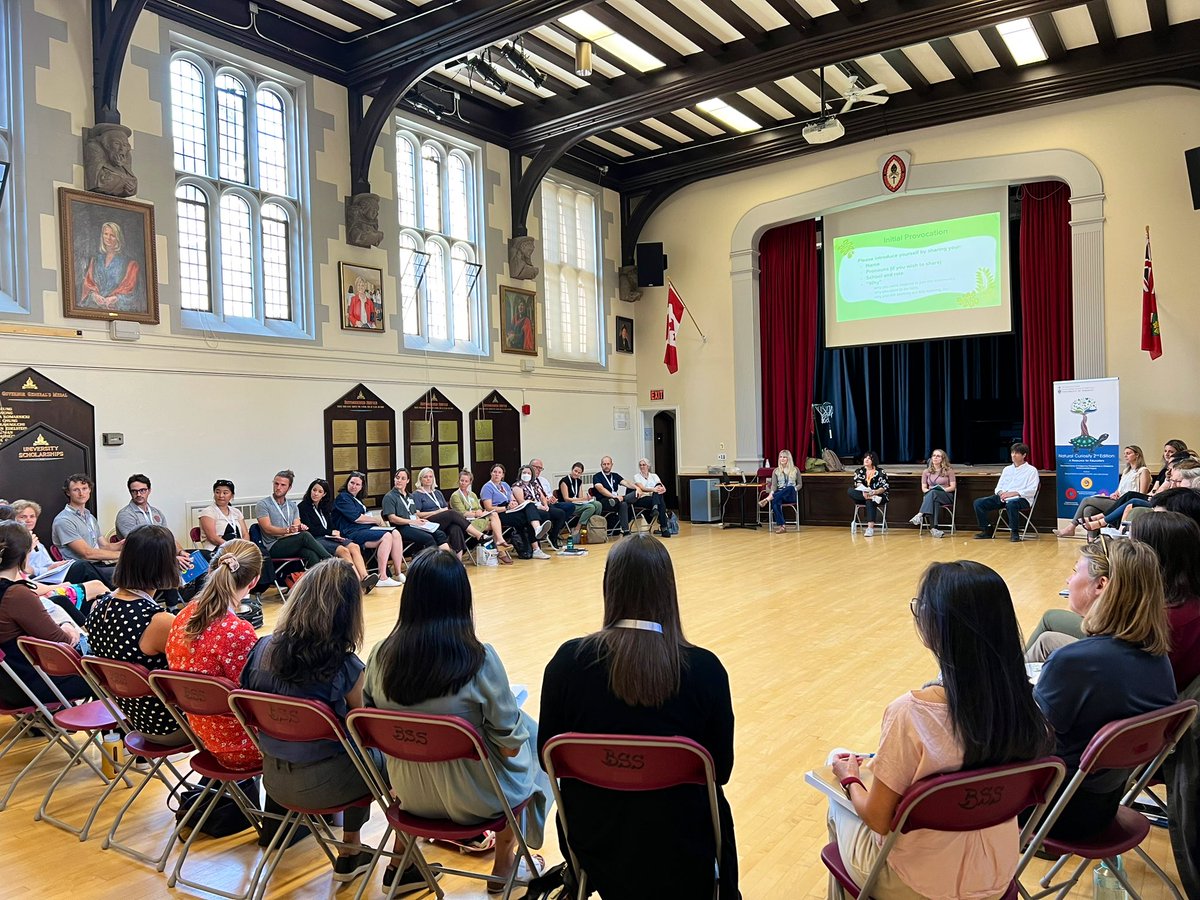 MsSarahCraig's tweet image. 50 K-12 educators from @CISOntario schools are learning together with @NaturlCuriosity to explore how to integrate environmental inquiry &amp;amp; indigenous perspectives into their classrooms &amp;amp; schools over a 6 part series. Thank you to our host The Bishop Strachan School. #cisopd
