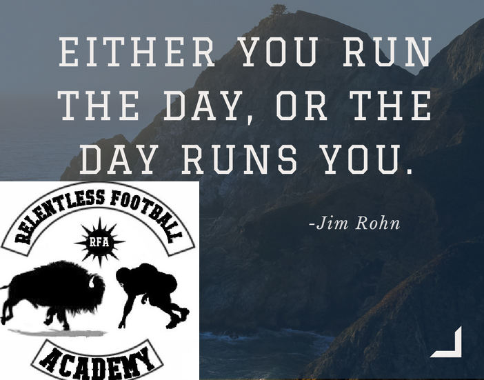 CoachGatch's tweet photo. We have had a great Start to Relentless Football Consulting! Athletes and Coaches "Either you Run the Day, or the Day Runs You." Make the most of it! #RELENTLESSFOOTBALL #RFA https://t.co/bh0dz5yZDH