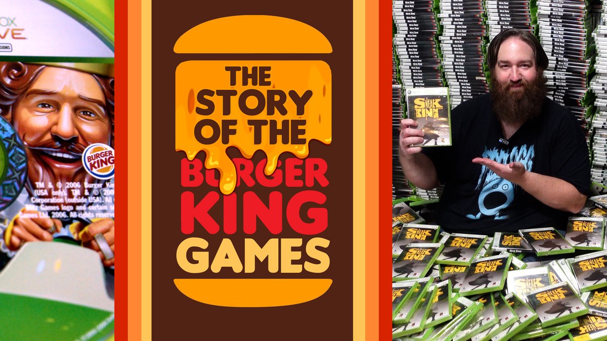 dannyodwyer's tweet photo. 🍔OUR BURGER KING GAMES DOC IS LIVE!🚨

We talk to the developers behind the infamous games about their design, development &amp; legacy. And we meet the man who has collected 4,000 copies of Sneak King. 

This one is real fun - we hope you like it!

WATCH: https://t.co/vOgXJJUx7O https://t.co/ifguth3cyJ