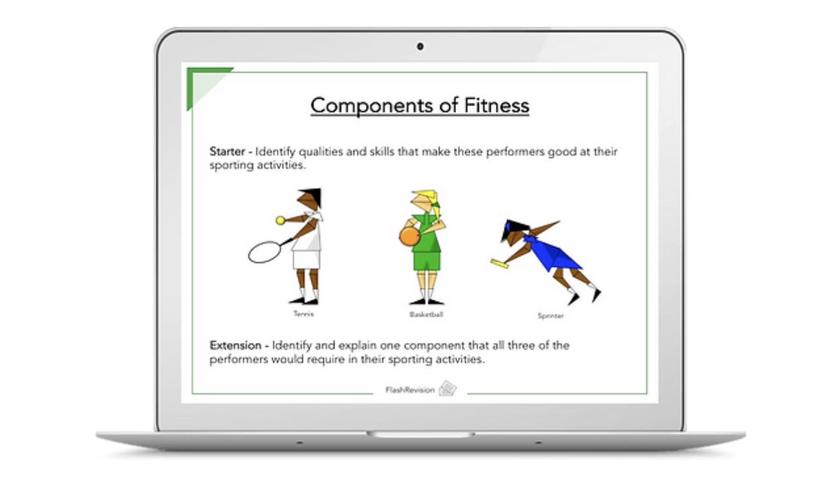 GCSE PE LESSON PRESENTATIONS (AQA, OCR &amp; Edexcel)

A lesson presentation bundle covers the curriculum with engaging starters, plenaries and tasks, memorable acronyms, key terms &amp; definitions. Consolidating learning with sporting examples &amp; exam questions!

FlashRevision.com