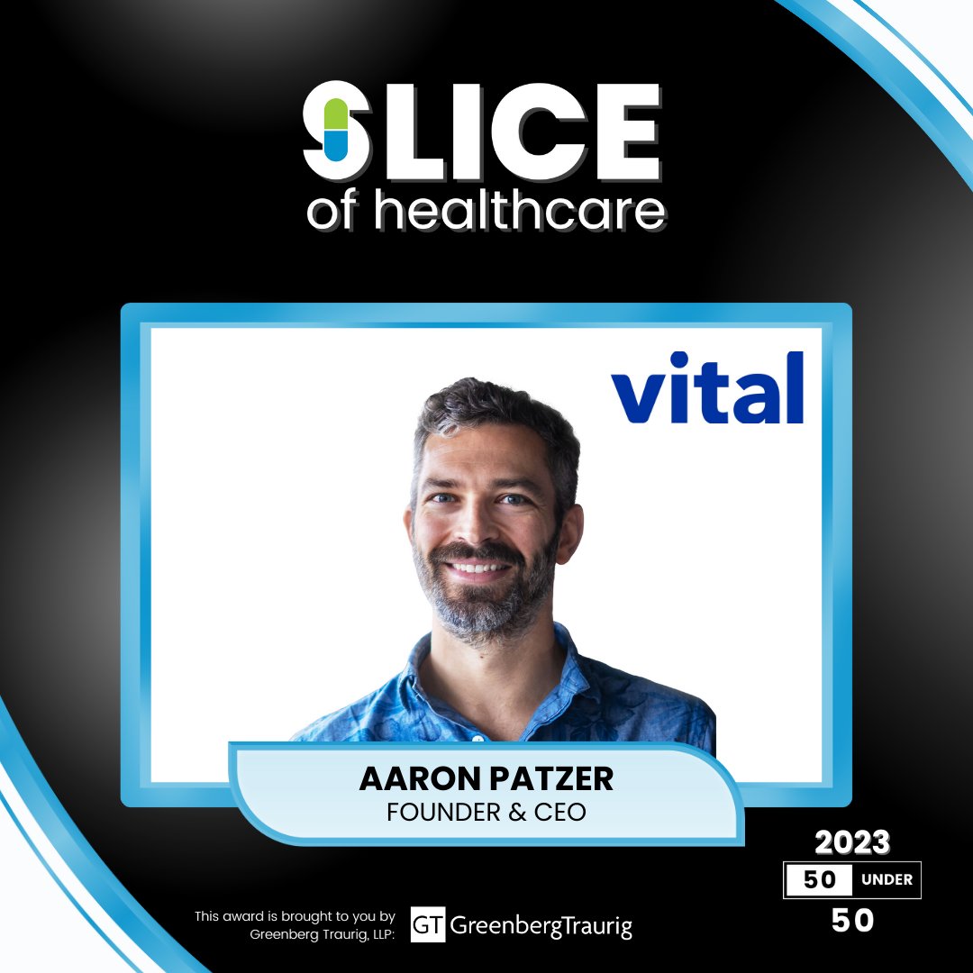 We are excited to announce @Vital_io's CEO, @apatzer, has made the first-ever @SliceofHC 50 Under 50 list! This recognition emphasizes Aaron's visionary #leadership and Vital's commitment to shaping the future of #healthcare.