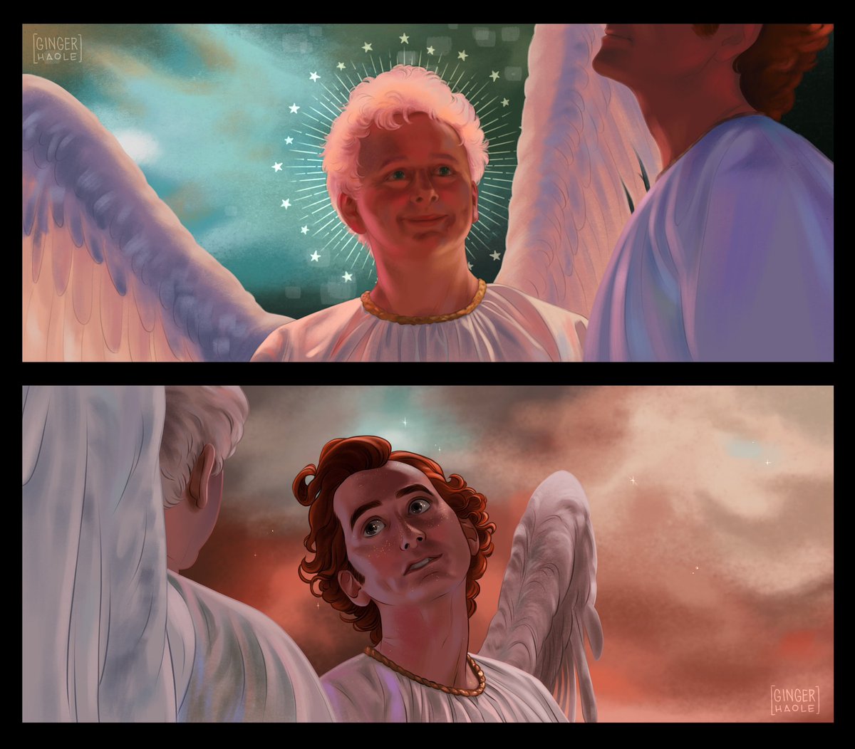 My pieces for the #LetThereBeFrames project! Sweet baby angels✨ #GoodOmens #GoodOmens2