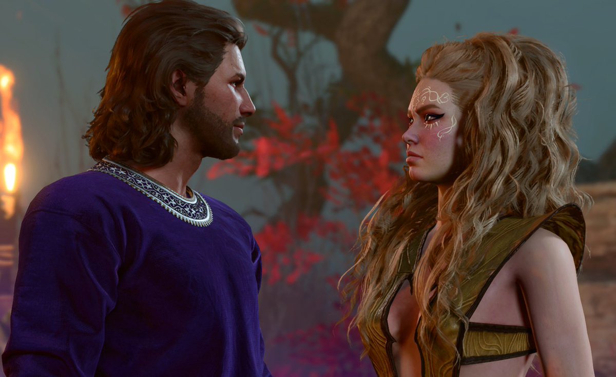 KaylaMalinn's tweet photo. I can’t get over how they look at each other #gale #aoife #bg3 #tav https://t.co/EYr2Mr4Z5z