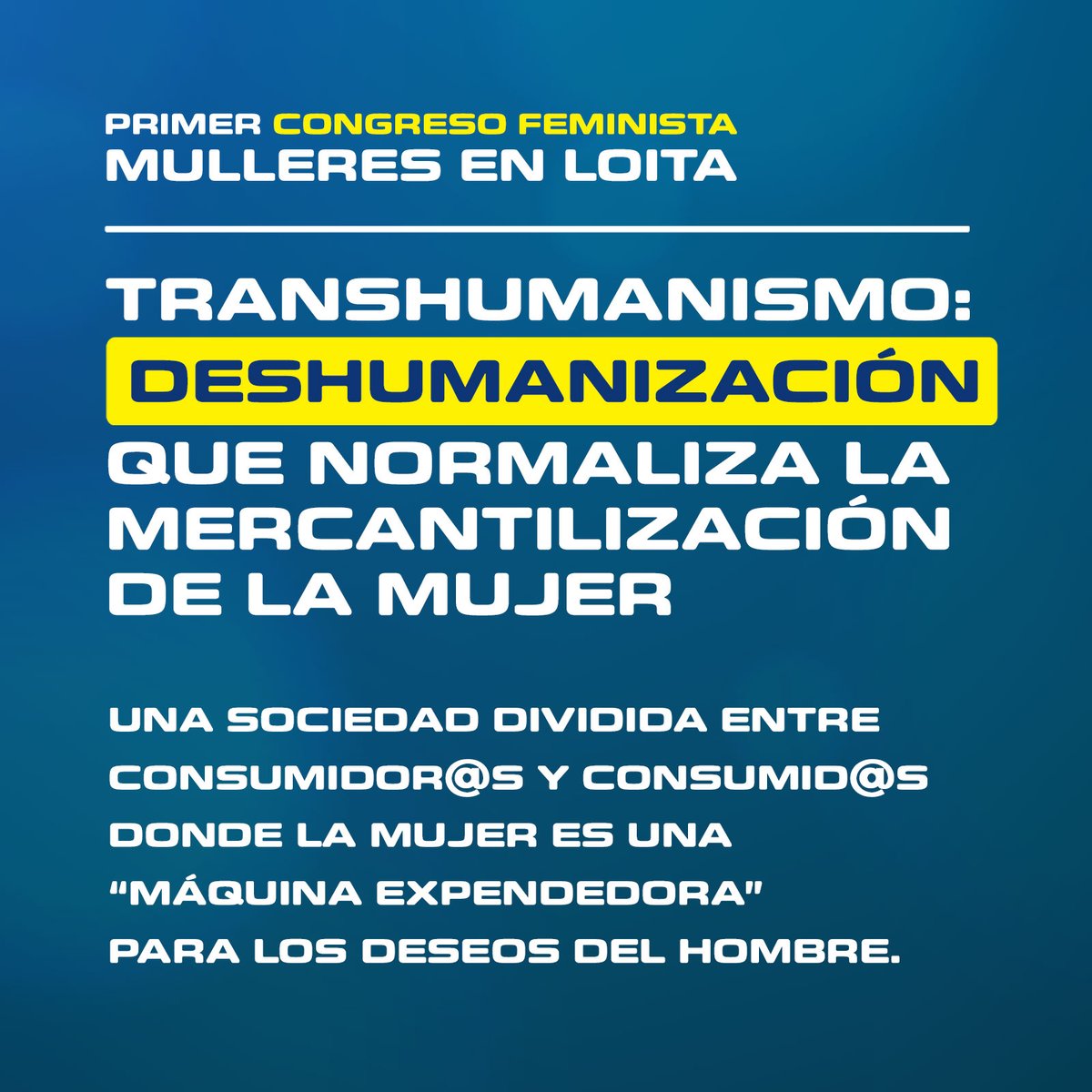 MulleresGal's tweet photo. Estamos emocionadas de anunciar el I Congreso Feminista Mulleres en Loita: Transhumanismo, deshumanización que normaliza la mercantilización de la mujer.

🗓18-19 Noviembre 2023
📍Teo (a 6 km de Santiago).

Iremos haciendo avances del programa en los próximos días! ✊️

#PFRG https://t.co/RrTpcW2FM8