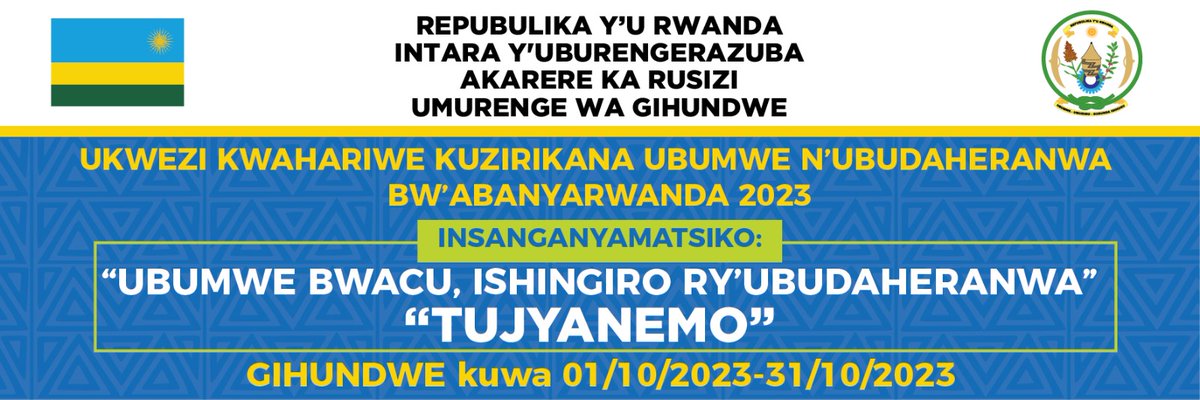 Gihundwee's tweet photo. @RwandaWest @Unity_MemoryRw 
None ku wa 02/10/2023 mu murenge wa Gihundwe mayor w'Akarere ka Rusizi @DrKibiriga yatangije ukwezi kwahariwe kuzirikana Ubumwe n'Ubudaheranwa ku rwego rw'Akarere ka Rusizi. Ku Insanganyamatsiko igira iti *Ubumwe bwacu Ishingiro ry'Ubudaheranwa* https://t.co/bcKMZHImYa