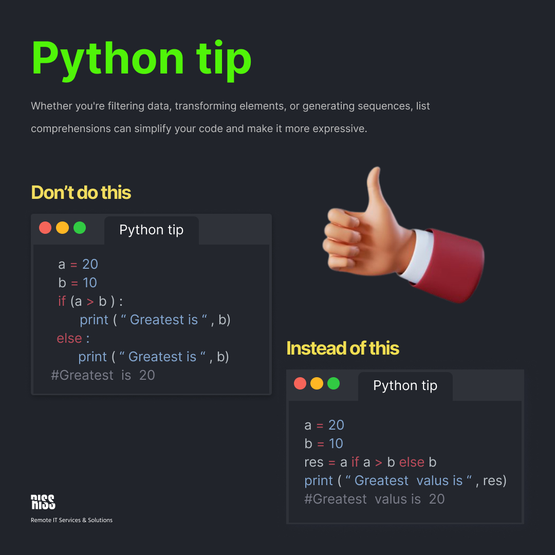 🚀 Sharing some Python tips and tricks that have been game-changers in my coding journey. From time-saving shortcuts to elegant solutions, let's explore the world of Python together. 💡💻
For Contact:
Whatsapp +92 347 1663003