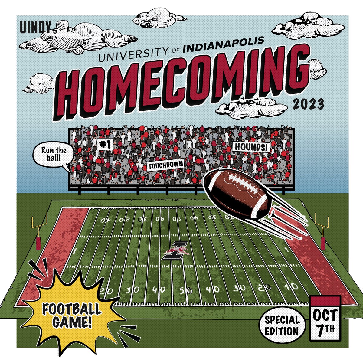 uindy's tweet image. 🔴 ⚫ Happy Homecoming Week, Hounds! We have so many exciting events planned to show off our Hound pride all leading up to a showdown between @UIndyFB and the William Jewell Cardinals! Find the full list of Homecoming + Family Weekend events at homecoming.uindy.edu. #GoHounds