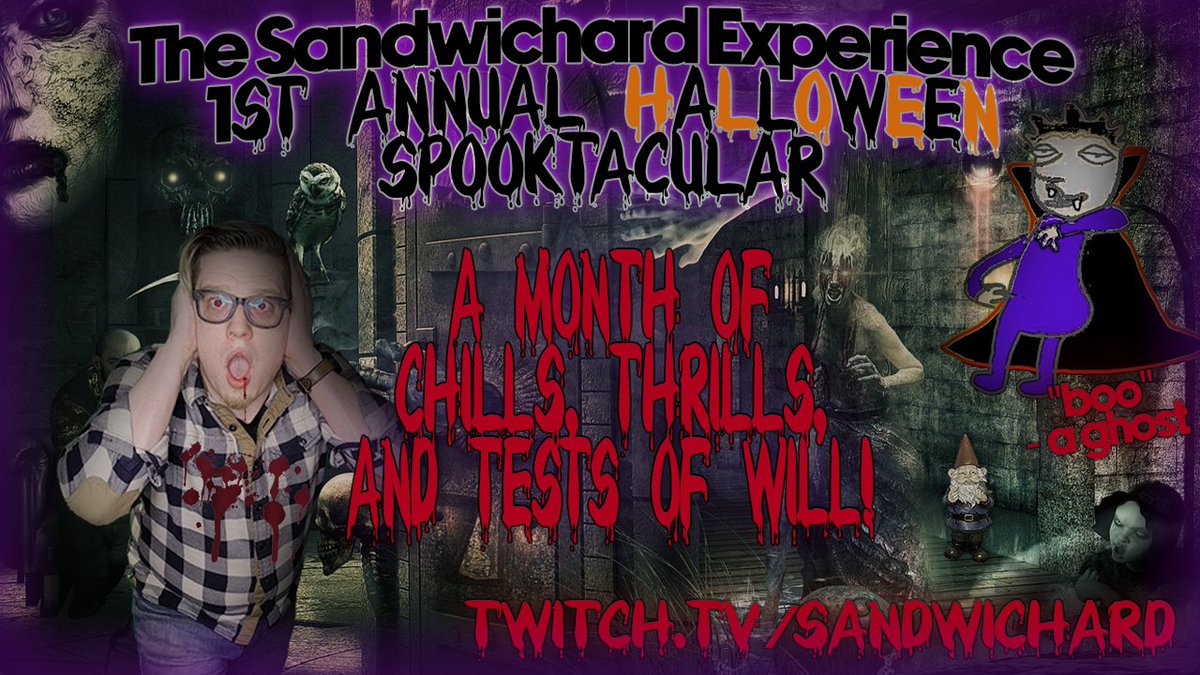 thesandwichard's tweet photo. We're playing some spine-tingling #horror games all through October!

To cap it all off we're going to face our greatest fears- playing Alien Isolation in VR on #Halloween Night!

The Wheel of Horror will decide our fate...

Join us, if you dare!

https://t.co/iN6o25S7NE https://t.co/3QHsOMLLTG