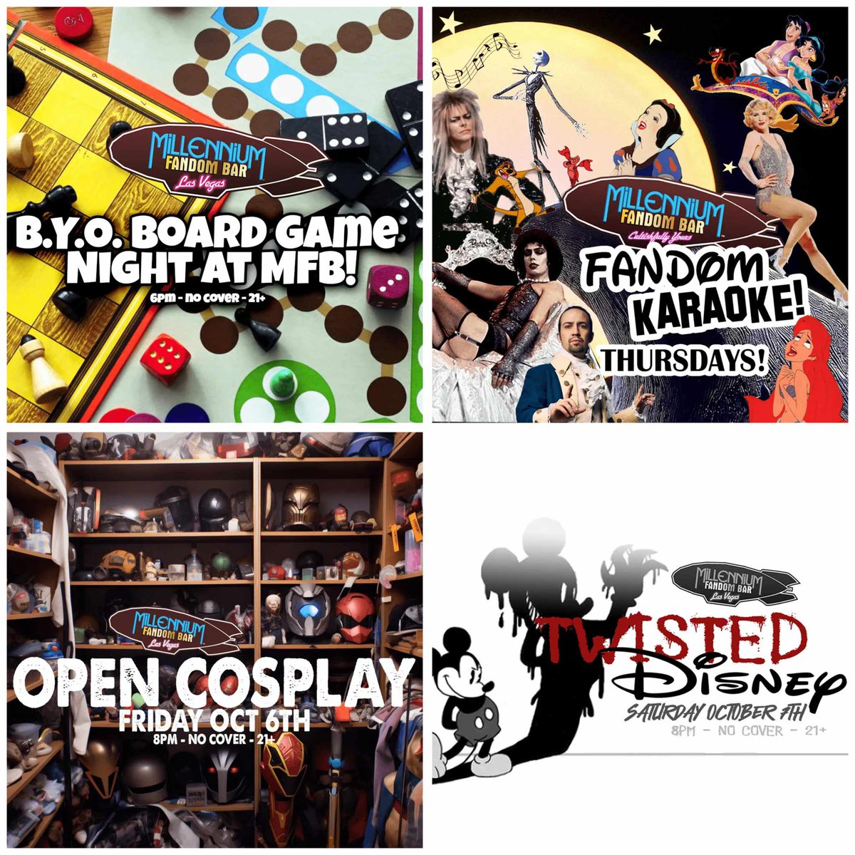 FandomBarLV's tweet photo. https://t.co/Tk2qXwiMLU #FandomBarEvents #FandomEvents #MFBLV #Fandom #FandomBar #FandomBarVegas #Cosplay #CosplayBar #LasVegas #MillenniumFandomBar #Cocktails #Mocktails #CosplayOrNotLetsFandom #Geeks #Nerds #FandomBarVegasEvents #FandomBarWeeklyEvents #FandomBarThemeNights https://t.co/7j64eZWcgq