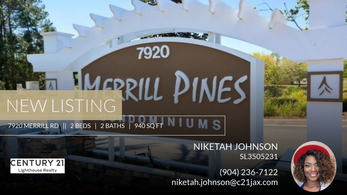 JohnsonNiketah's tweet photo. 📍 New Listing 📍 Take a look at this fantastic new property that just hit the market located at 7920 Merrill Rd 305 in Jacksonville. Reach out here or at (904) 236-7122 for more information!

Listed by Jeff Burgess

Niketah Johnso... https://t.co/o7J6OGZBxb https://t.co/Xwc1lwT9eb