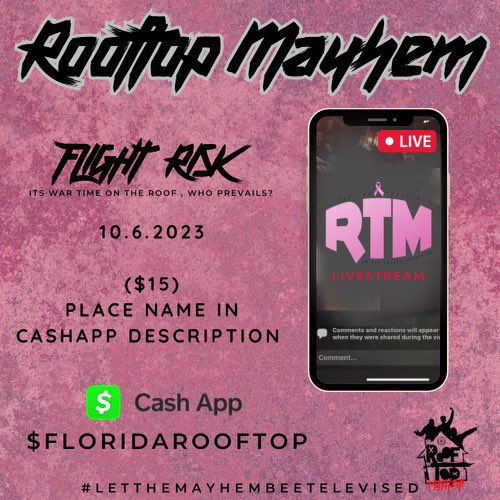 RTmayhem's tweet photo. built this from the ground up ⬆️ we continue on this journey to create as much Mayhem as possible 🔥

this Friday in Tampa, Fl 🗣️ “FLIGHT RISK” doors open 5:45 ❗️

livestream $15 - PRESALE 🎟️ ARE OVER - $30 ticket/entrance fee 🤝🏾 

get at @iAmtheGRIM or @KweenBeeHTIC 🗣️ https://t.co/MiAoH3Zk7l