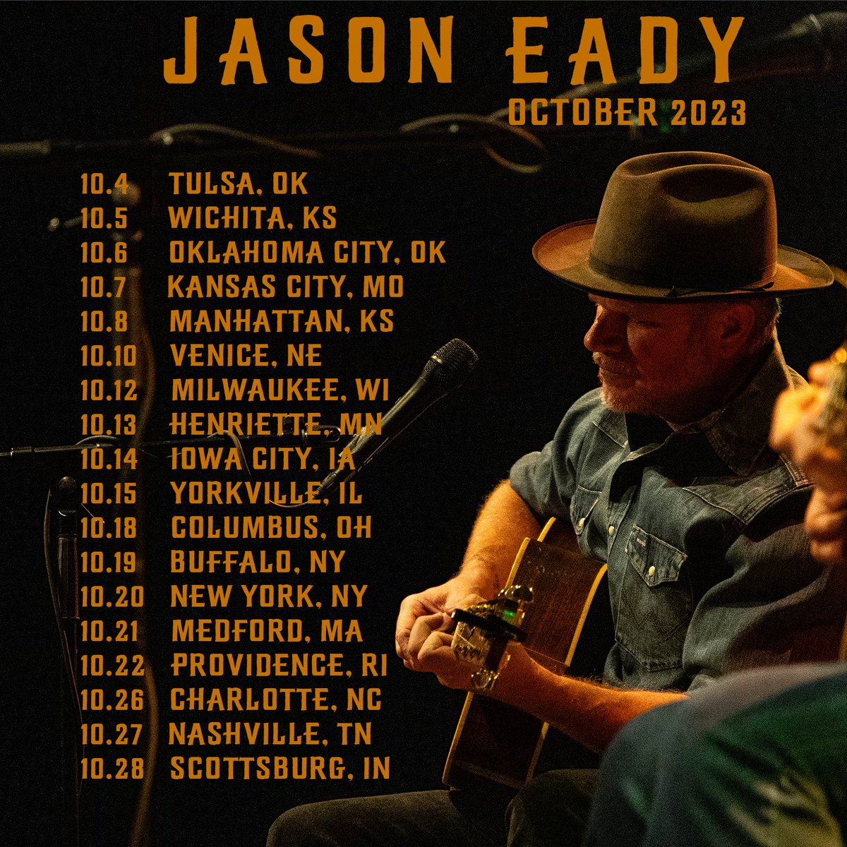 Jason Eady (@jasoneady) on Twitter photo We're kicking back off another leg of The Mississippi Album Tour with <a href="/12amRiverChoir/">Midnight River Choir</a> this October and hitting some of my favorite venues and cities. Looking forward to seeing a lot of familiar (and new) faces on this run! We're kicking back off another leg of The Mississippi Album Tour with <a href="/12amRiverChoir/">Midnight River Choir</a> this October and hitting some of my favorite venues and cities. Looking forward to seeing a lot of familiar (and new) faces on this run!