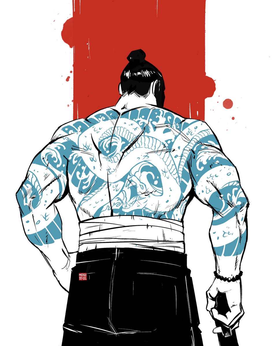 Inktober day 1 (already late but his tattoo was so long to draw)