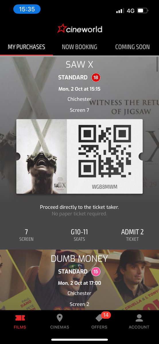 TRIPLE BILL
<a href="/cineworld/">Cineworld</a>  #SawX #DumbMoney  #blackberry