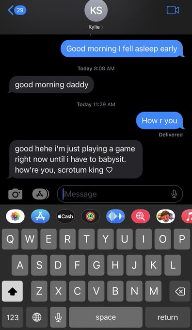 Love this good morning text from Kylie 🔥 https://t.co/rXaCt6J1hz<a href="/tag/bass"class="tags"><span>#bass</span></a><a href="/tag/dripnosis"class="tags"><span>#dripnosis</span></a><a href="/tag/8o8"class="tags"><span>#8o8</span></a>