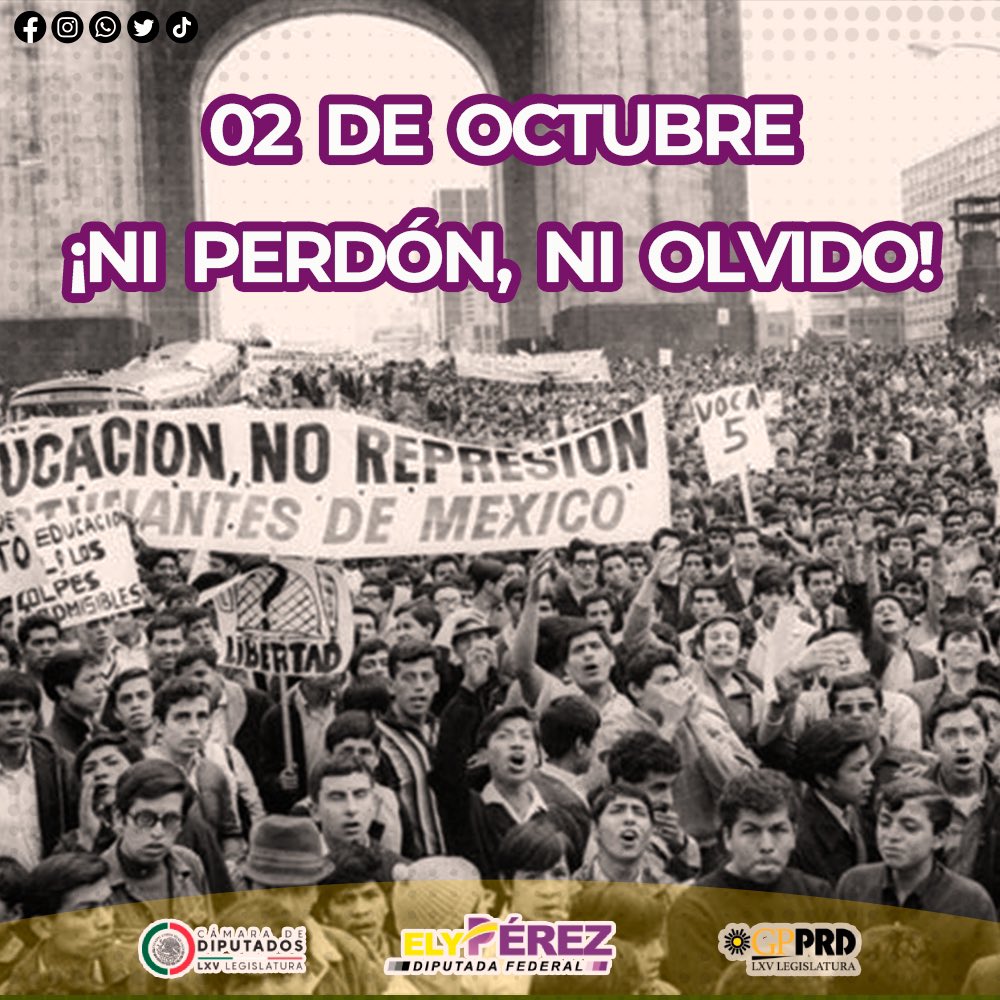 🔸 Somos la resistencia, somos la oposición, somos el pensamiento crítico, somos la #eXperanza, somos la vanguardia feminista, 2 de octubre #NoSeOlvida.

#NiPerdonNiOlvido
