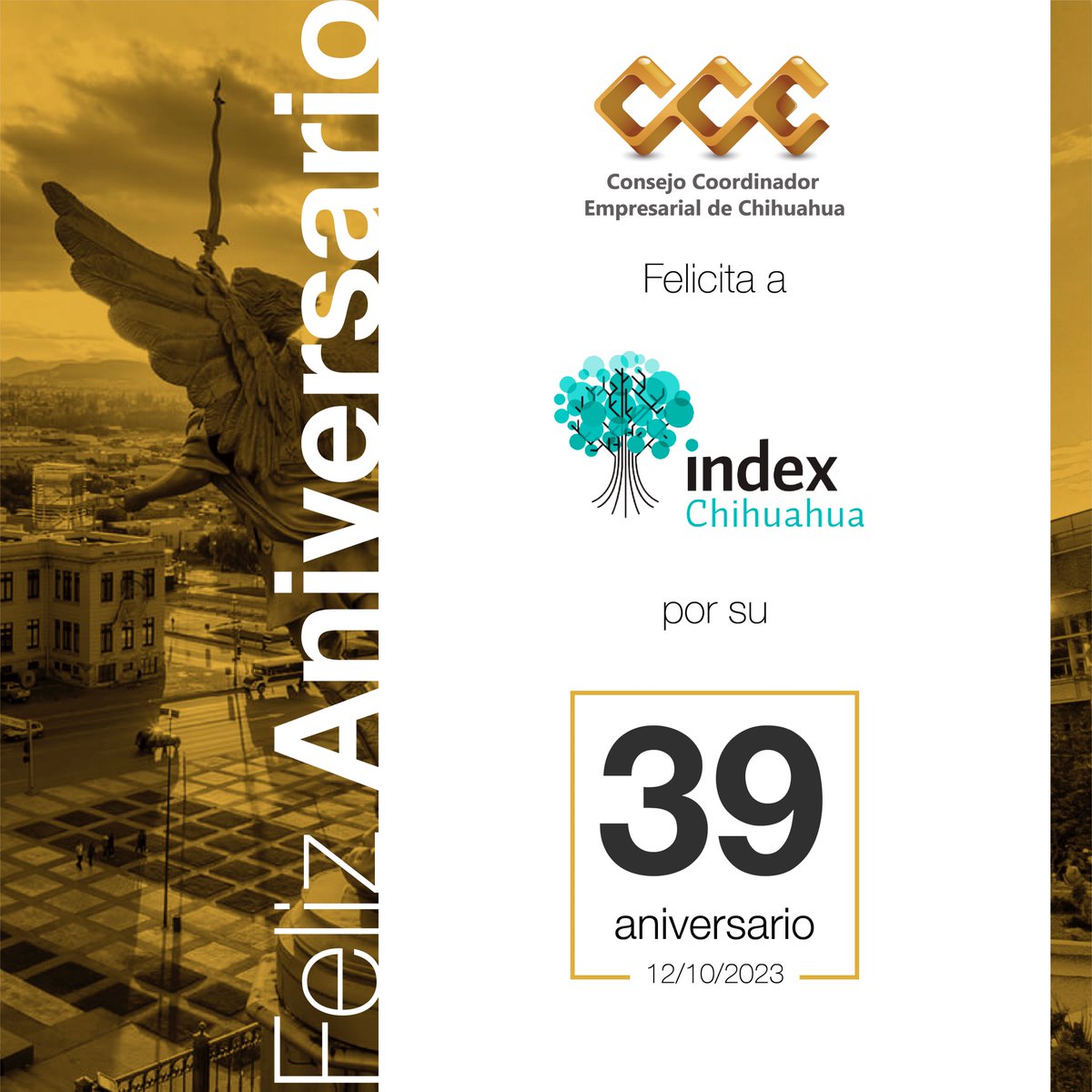 Felicidades por su aniversario ¡Enhorabuena! #SomosLaFuerzaQueMueveAChihuahua