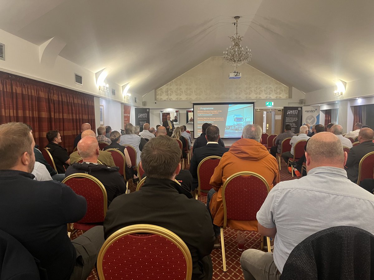 ⁦<a href="/RWUK01/">Rhys Williams CMILT AIOSH</a>⁩ kicks off this years ⁦<a href="/RHANews/">RHA</a>⁩ Traffic Commissioner events in Bridgend. A great turnout. Great to see our South Wales members 👏🏻👏🏻👏🏻