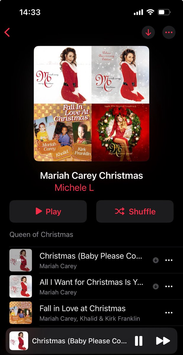 MeIAmMiiiichele's tweet photo. SIRI .. Play @MariahCarey’s QUEEN OF CHRISTMAS playlist! 
#StreamAIWFCIY #MariahSZN https://t.co/PO0dn5UytP