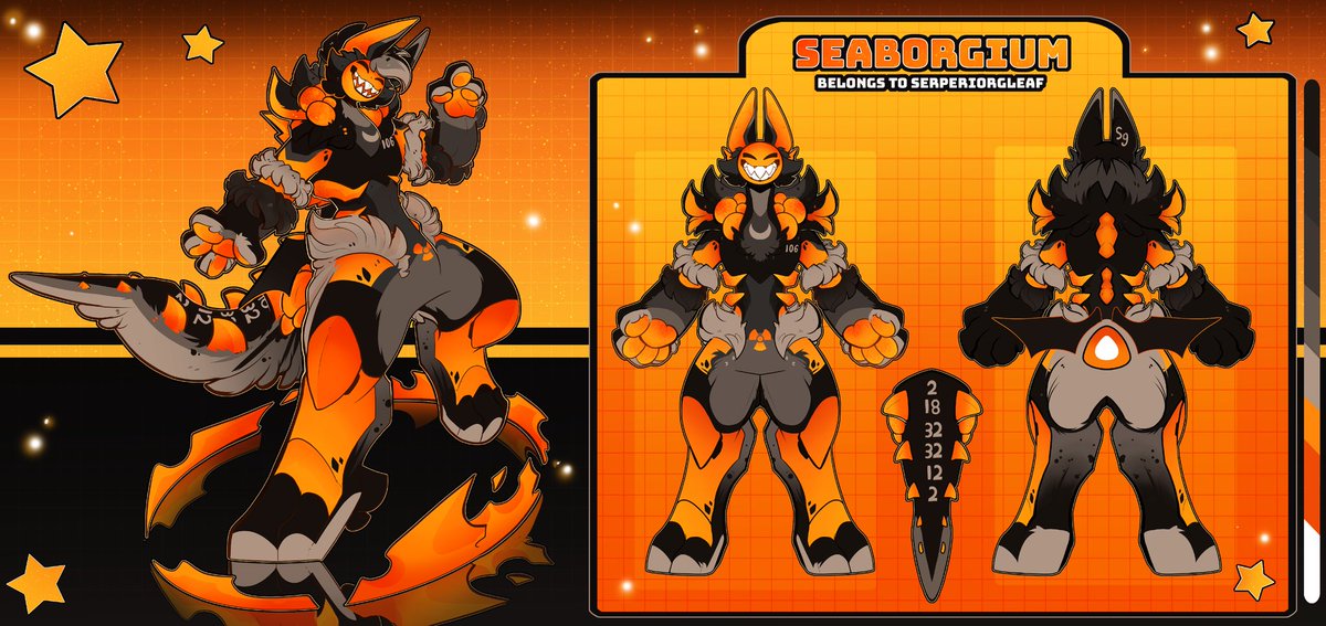 SerperiorGleaf's tweet photo. @honeymoss_ Here are two of mah bois :D
🍊Seaborgium 
-chompie species 
-wild patterns/traits 
💖Gavin 
-Scarfox species 
-wild patterns/traits https://t.co/f1el5CezJC