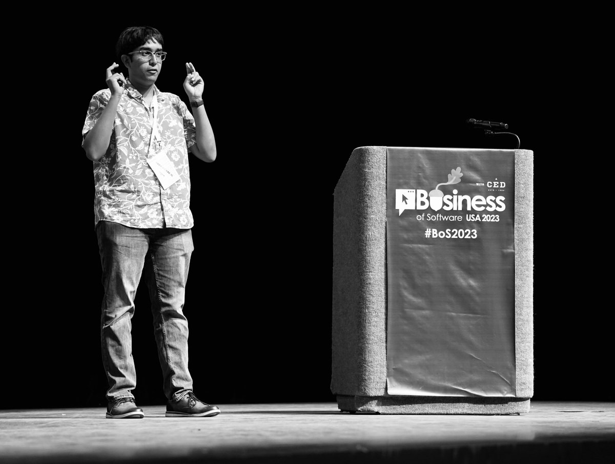 WindAddict's tweet photo. Next up at @bosconference, Ayush Paul and Jacob Van Meter explain how they use AI and entrepreneurship to improve education. #bos #bos2023 https://t.co/sOEPcj3Imt