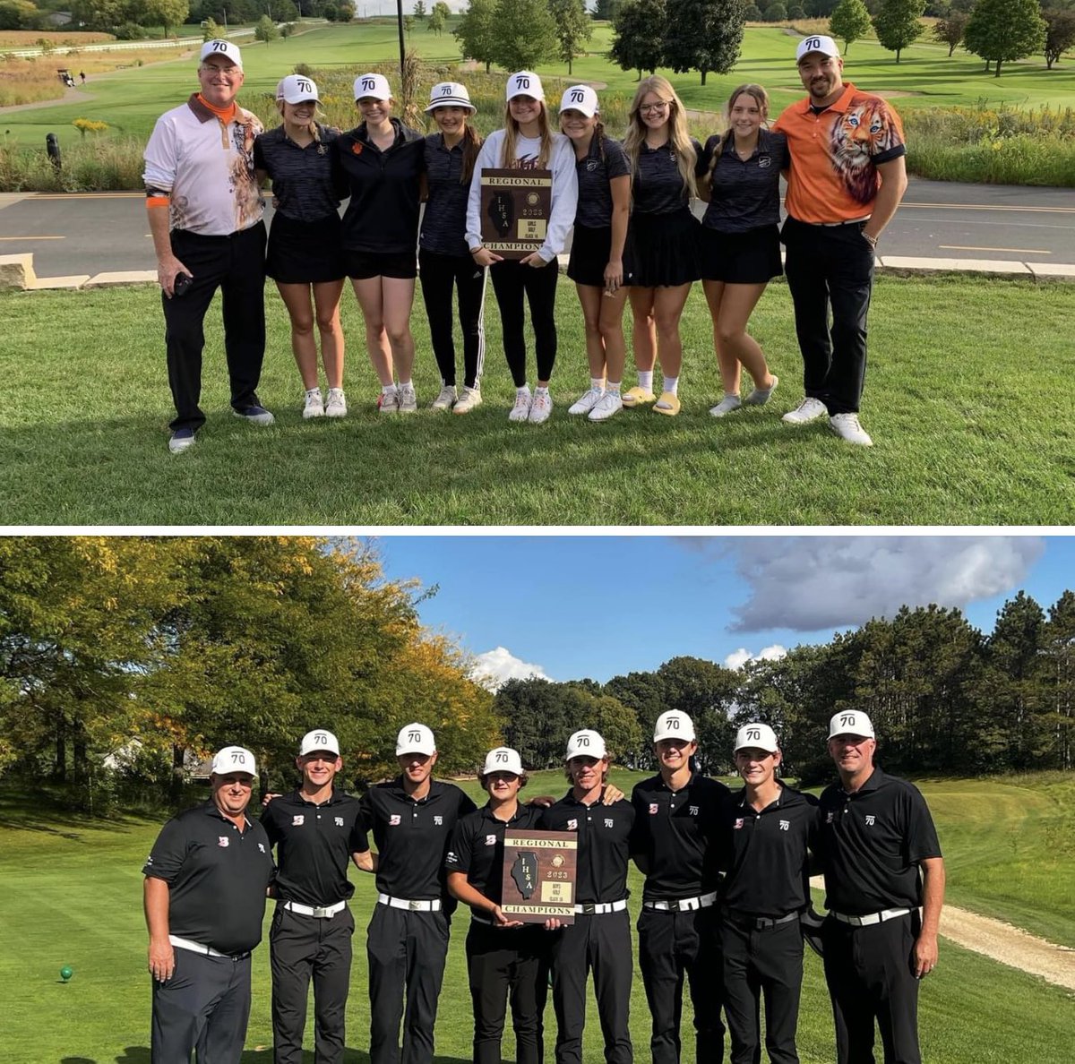 ByronSuperFans's tweet photo. Good luck to both golf teams as they try to punch their tickets to the state tournament today…the boys are at the IHSA 2A Sectional at Park Hills in Freeport while the girls are in Lake Carroll taking on the best in northern Illinois…#TigerPride 💪🏻💪🏻 https://t.co/UsJfjJGlqv