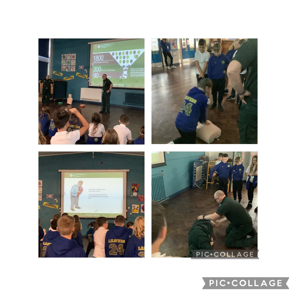 CrynalltPrimary's tweet photo. Year 6 enjoyed the ‘Shoctober’ workshop this morning. They learned about CPR, the recovery position, defibrillators and how to deal with someone choking. 😊🚑@WelshAmbulance #cryp6 #crypHealthyConfident #crypEthicalInformed https://t.co/HF4OE9WMAd