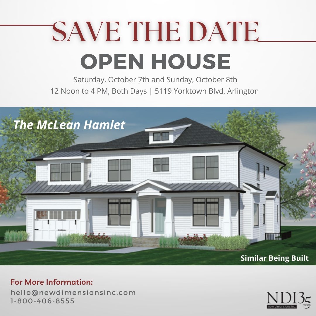 NDICustomHomes's tweet image. Join us at the McLean Hamlet Open House on October 7th and 8th from 12 pm to 4 pm, and experience the future of custom homes up close. More info: newdimensionsinc.com/news-and-event…

#CustomizeYourHome #McLeanHamlet #CustomBuilding #NDITeam #Localhomebuilder #VirginiaBuilder #OpenHouse