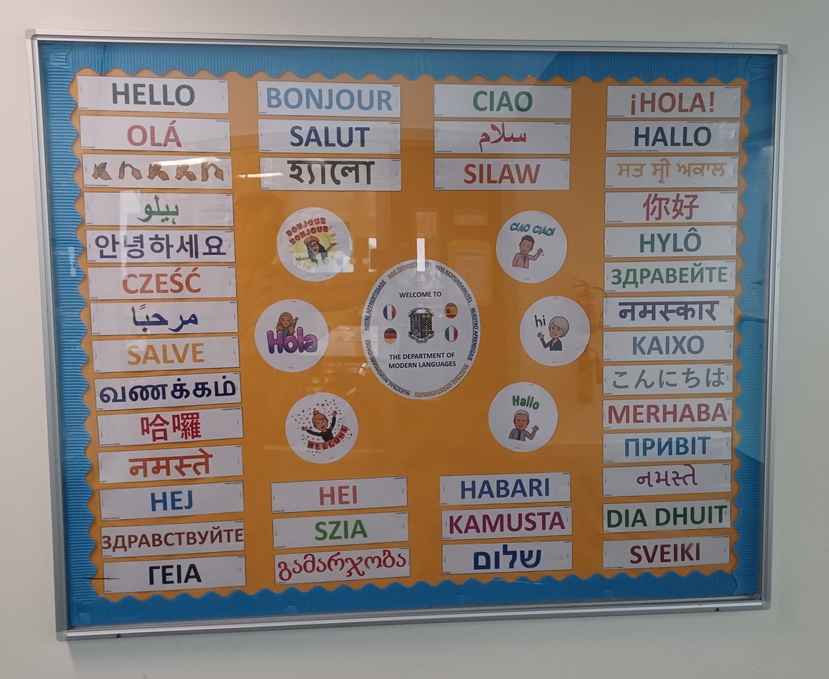 Come say hello to our latest display in the Modern Languages corridor 🇨🇵🇪🇦🇩🇪🇮🇹