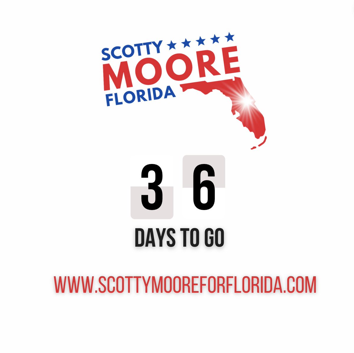 ScottyMoore4FL's tweet photo. 📢ELECTION DAY IS 36 DAYS AWAY!  Please share to help bring awareness to this special election!   #TeamScotty #HD35 #FLgop https://t.co/D1xhqVoJOf