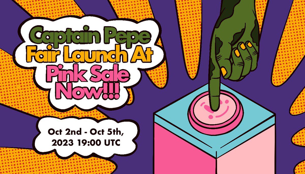 Captain Pepe Fair Launch at PinkSale is now!🔥

Join the journey and secure your place, Justice, transparency, and prosperity await our community!🪖🐸🪖

Buy Now : pinksale.finance/launchpad/0xB7…

#CPEPE $CPEPE #1000xGems #BSCGems #Octobull #BSC #Gems #OctoberBull