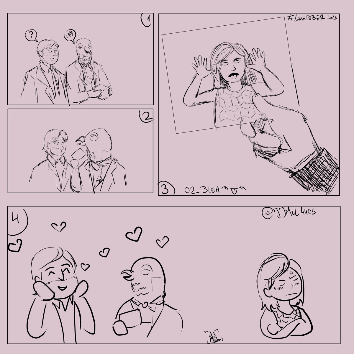 Harvey sharing some lovely moments of Little Laura
Day 2 of the #laketober 
02- Bleh!