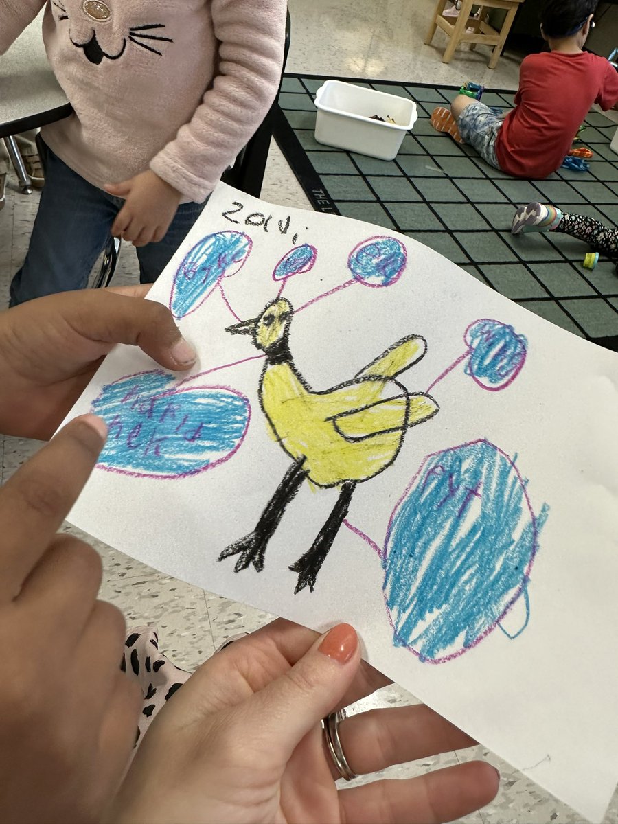 mrs_beadle's tweet photo. After spending the last week watching videos of baby chicks we surprised our class and brought some in to show them today @SACTVDSB Ss loved petting &amp; feeding them and drew pictures of what they look like @LisaPaiva6 @TVDSBKinder https://t.co/6nAl0Bok00