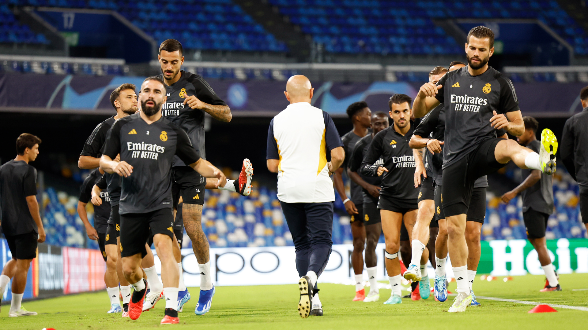 Los jugadores del Real Madrid se entrenan en Nápoles (Foto: RM).