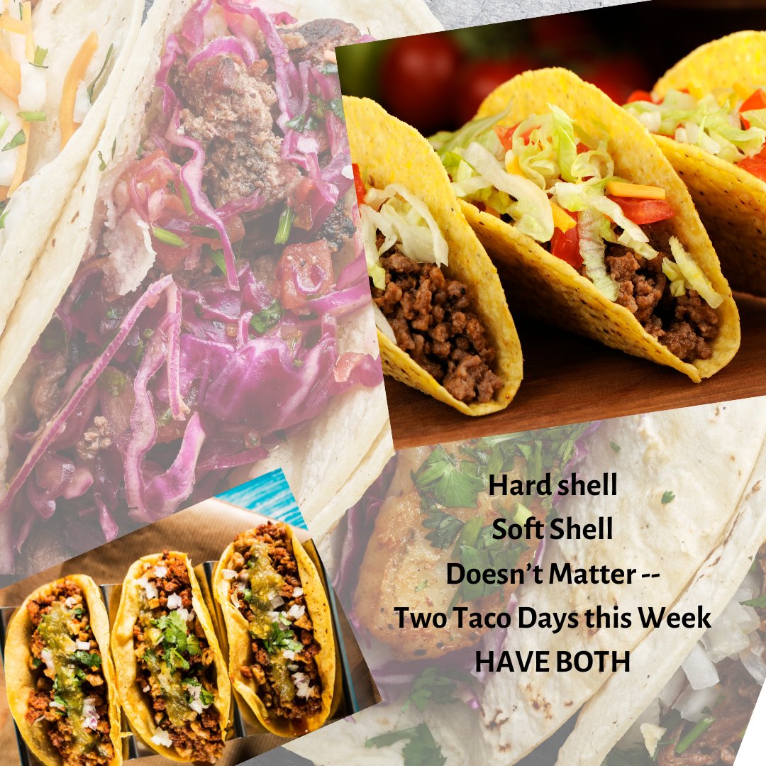 This week as two opportunities for Tacos -- Taco Tuesday and Wednesday which is #NationalTacoDay. We have some great members who feature tacos.