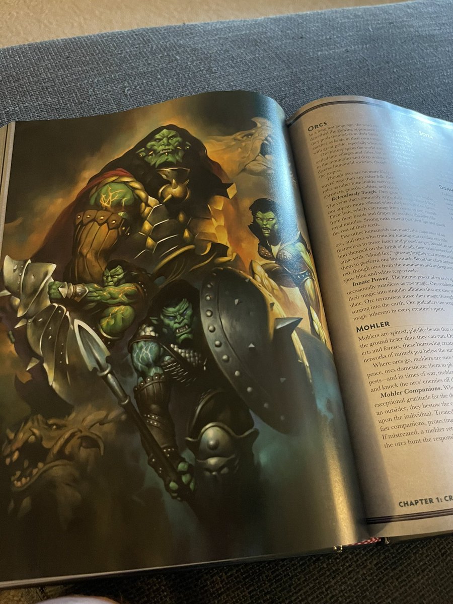 SaxMan02's tweet photo. Just got my #FleeMortals book from @helloMCDM. It might be the prettiest and most awesome thing ever released for 5e. https://t.co/l5AGPhaGWs