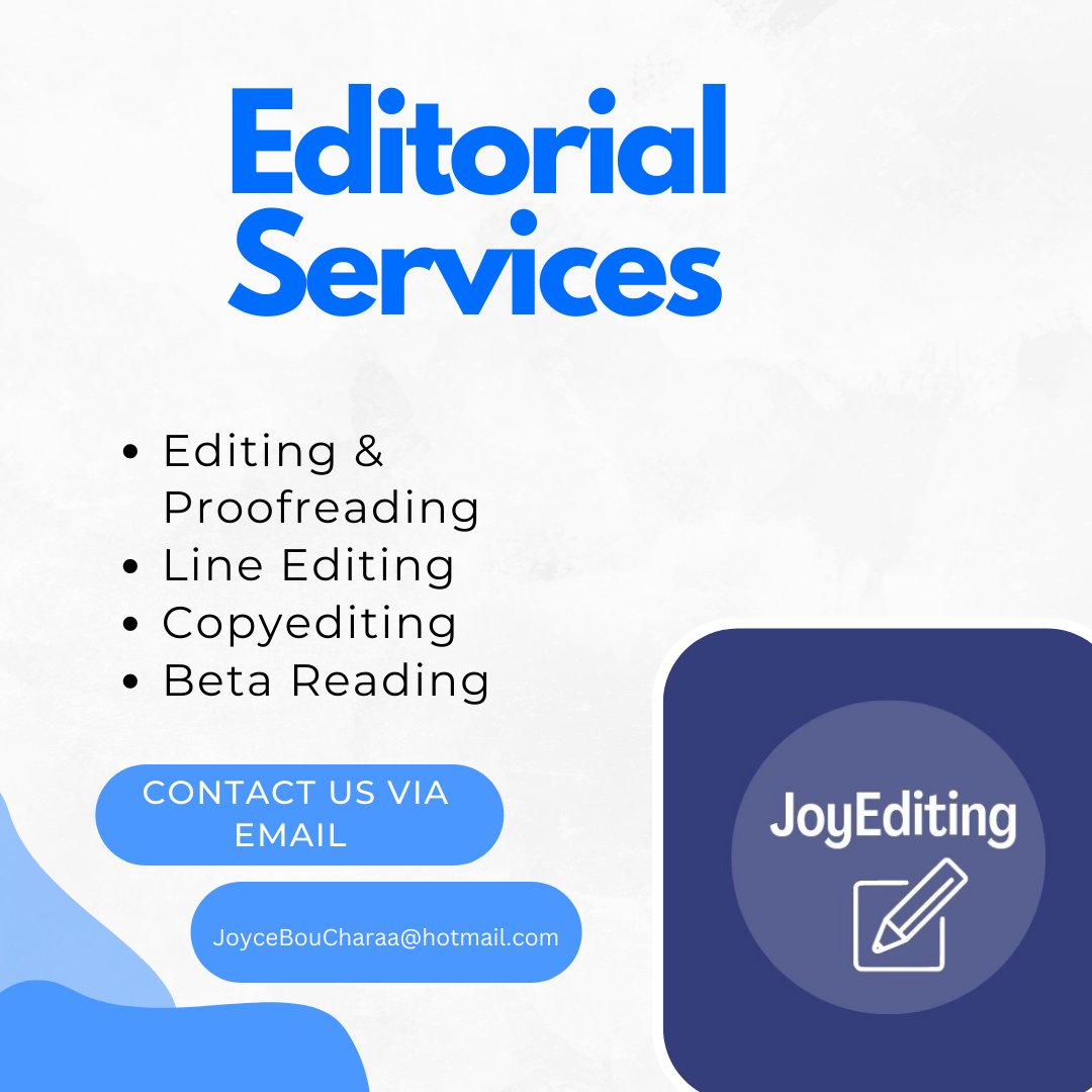 EditingJoy's tweet photo. Send us your requests via email JoyceBouCharaa@hotmail.com

Editor: @Joyceboucharaa 

Rate: 1$ per page!

#WritingCommmunity #amediting #bookediting https://t.co/VF3jxxREOn