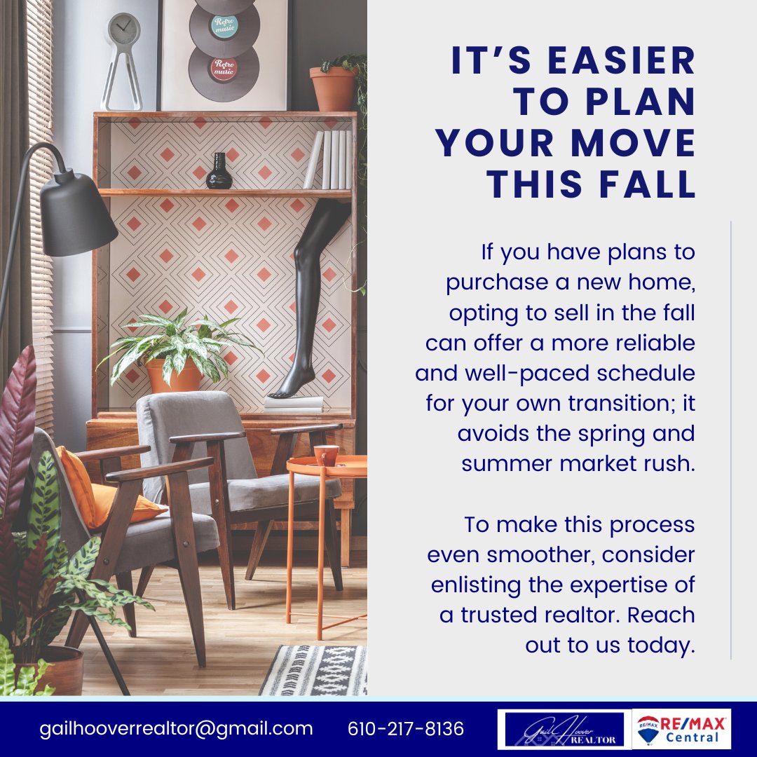 GailHoover's tweet photo. Welcome the fall season! If you're considering selling your home, seize this opportunity. Here's why.

_____________
Gail Hoover - REALTOR®
☎️: 610-217-8136
📧: gailhooverrealtor@gmail.com

#LehighValleyRealtor #sellyourhomefast #realtornearme https://t.co/bOlsA26Czj