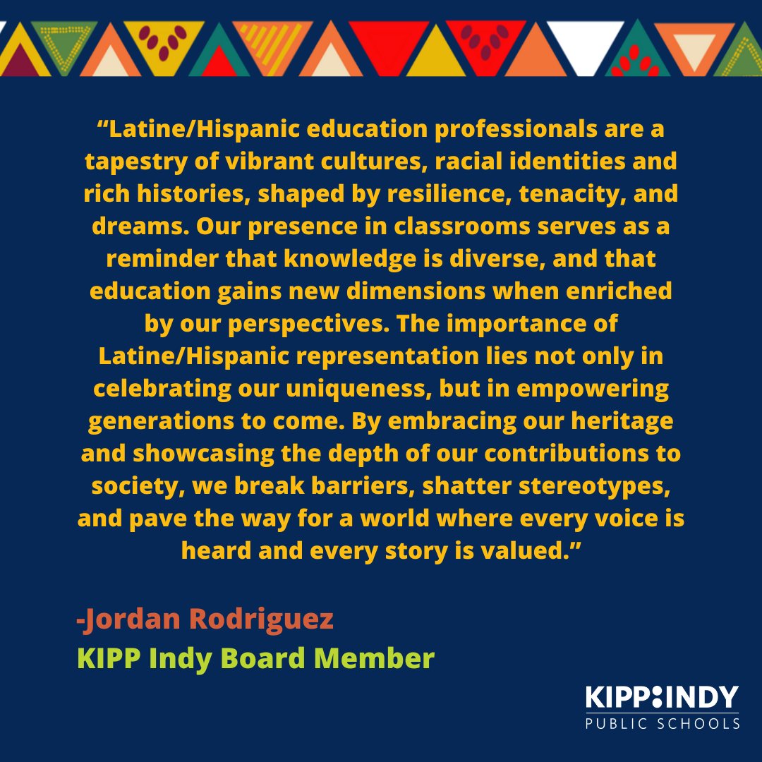 We work to ensure all members of our community and network feel seen and believe in our work, including the volunteers on our Board. Mr. Rodriguez shares his thoughts on celebrating Latinx heritage year-round. #onekipp #kippindy #latinxheritagemonth