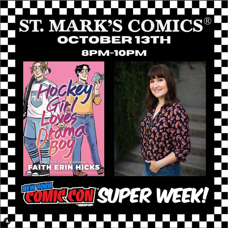 Here's my final schedule for New York Comic-Con &amp; other NYC events! I'll be in the city from October 13-15th for the convention, and I also have a signing at St.Marks Comics Friday evening from 8-10. I'll be wearing a mask &amp; I greatly appreciate anyone else who is able to do so!