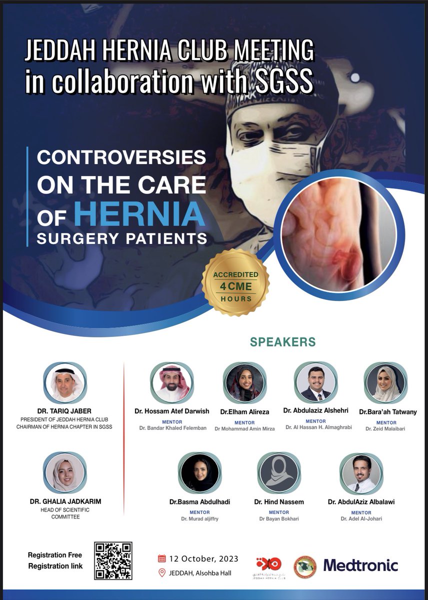 galiajadkarim's tweet photo. Don't miss out on Jeddah hernia club meeting.  We will be debating all things Hernia Surgery in 2023 and beyond.#herniaclub #Surgery https://t.co/Ar6CufIGpZ