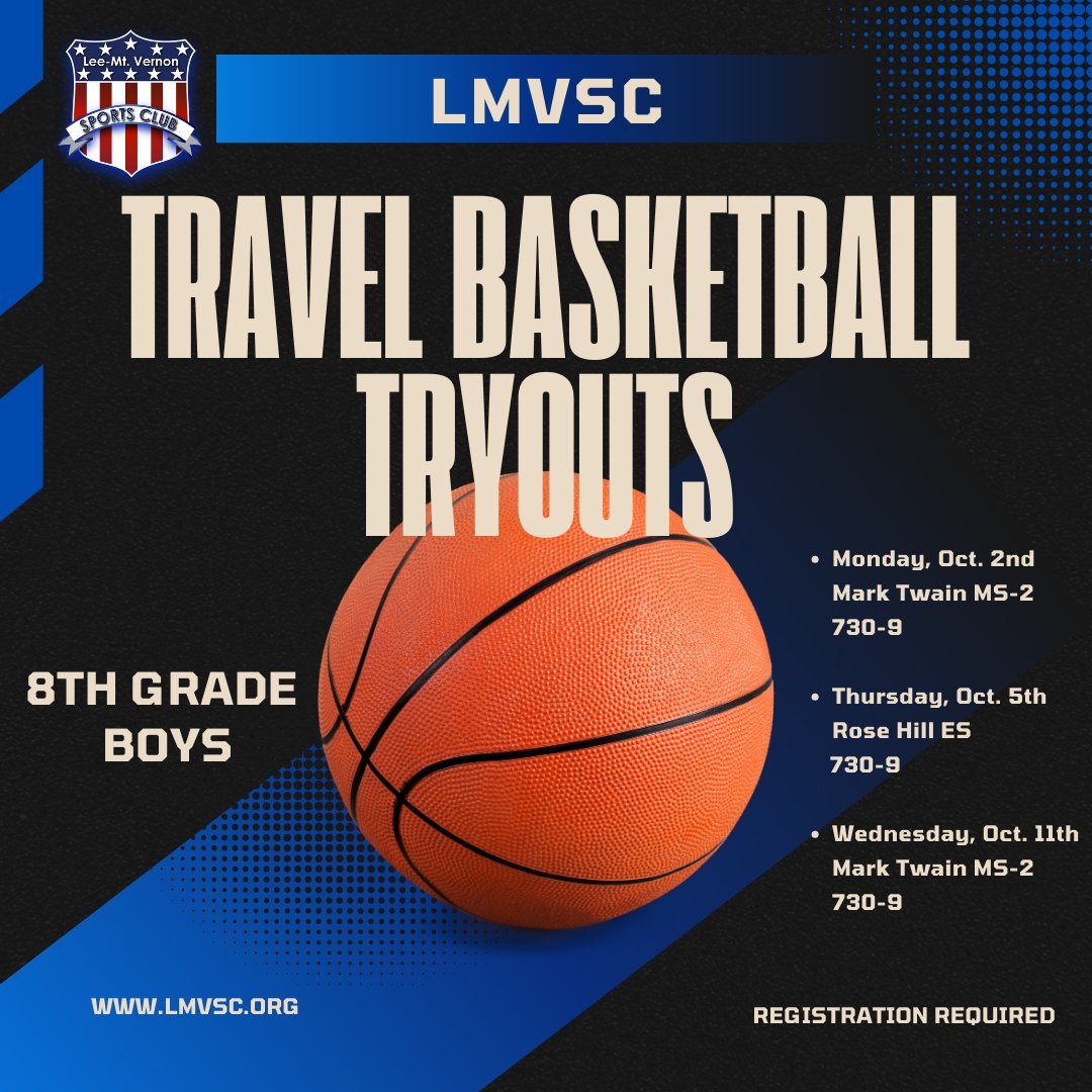 LMVSClubBBall's tweet photo. Tryouts for LMVSC Travel Basketball start THIS week! 📅
Register today in our BIO to attend any of the 3 sessions available for your age group. 🏀
Open to 4th-8th Grade players. 
Scroll for Girls Schedule https://t.co/VyogyavIzh