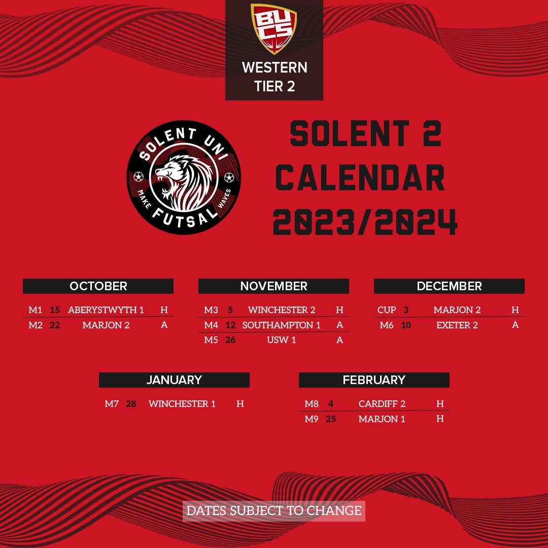 solent_futsal's tweet photo. 🦁 Mark your calendars! 🌟 Here’s the schedule for both our teams this season! Come support us and watch the Lions in action! 🏆💪 

#solentfutsal #upthelions #gameschedule #futsalseason https://t.co/5LyglUhUWi