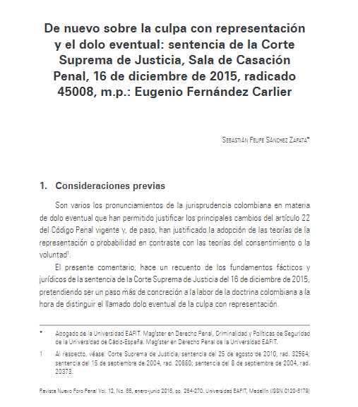 NuevoForoPenal's tweet photo. La distinción entre dolo eventual y culpa consciente ha sido uno de los temas más debatidos en materia dogmática. 💬

Les compartimos la reseña de Sebastián Sánchez 🇨🇴 a propósito de nuestra jurisprudencia nacional.

https://t.co/XR1i851EPi https://t.co/2jg8WH9lAi
