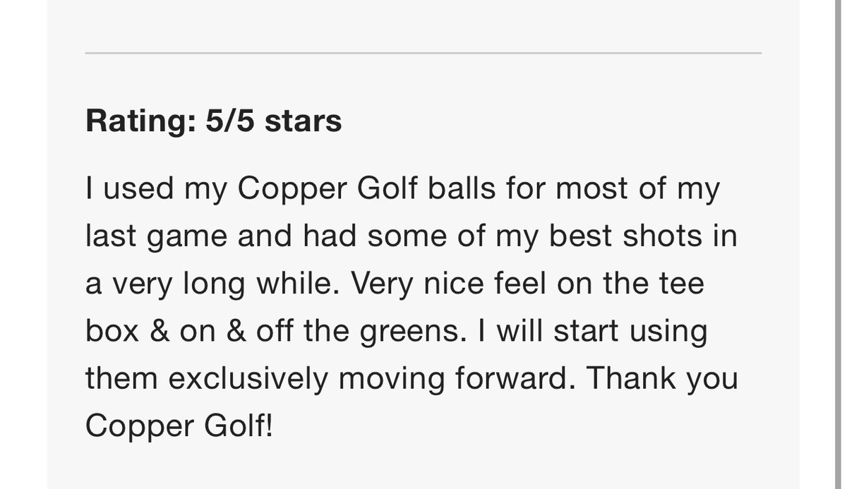 CopperGolfCo's tweet photo. Another day, another great review! #coppergolfco #averagegolfer https://t.co/NGKWpy9xwg