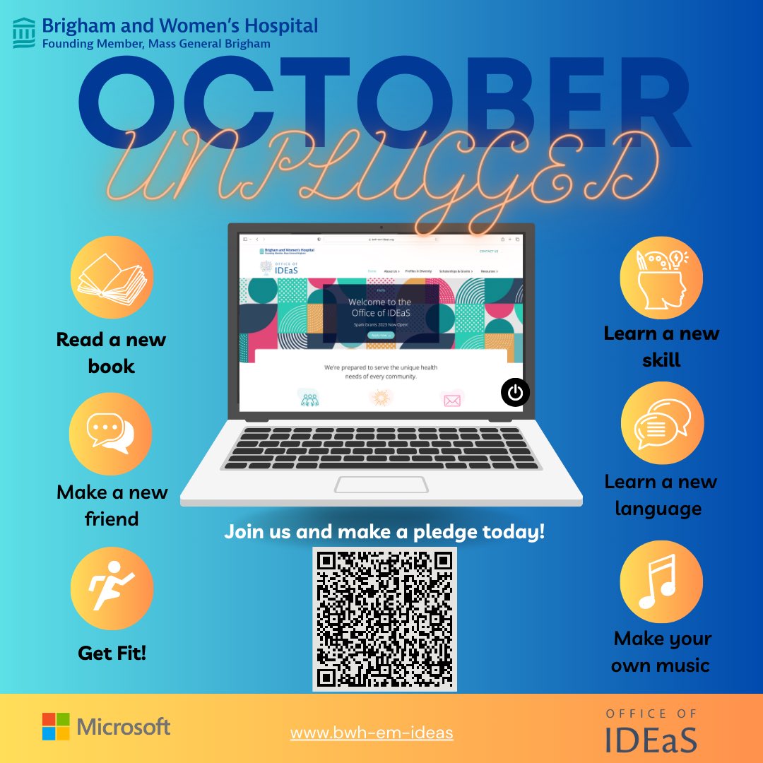 Join us this October for a digital detox journey! 📵 

We're putting away our screens from 9 PM to 5 AM all month long. Are you up for the challenge? 

Make a pledge by scanning the QR code. Your participation supports the Office of IDEaS LIFE Support campaign. #IDEaSunplugged