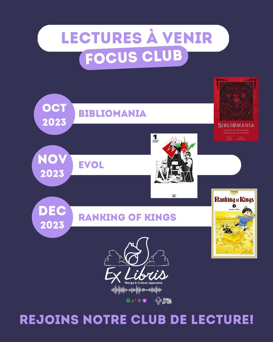 ExLibrisPod's tweet image. Demandez le programme! 
N&apos;hésitez pas à poster votre avis sur chaque titre avec le #exlibrispodcast 🥰